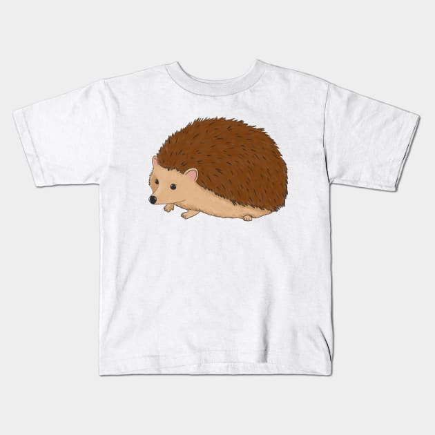 Hedgehog Cute Woodland Creature Kids T-Shirt by Kraina